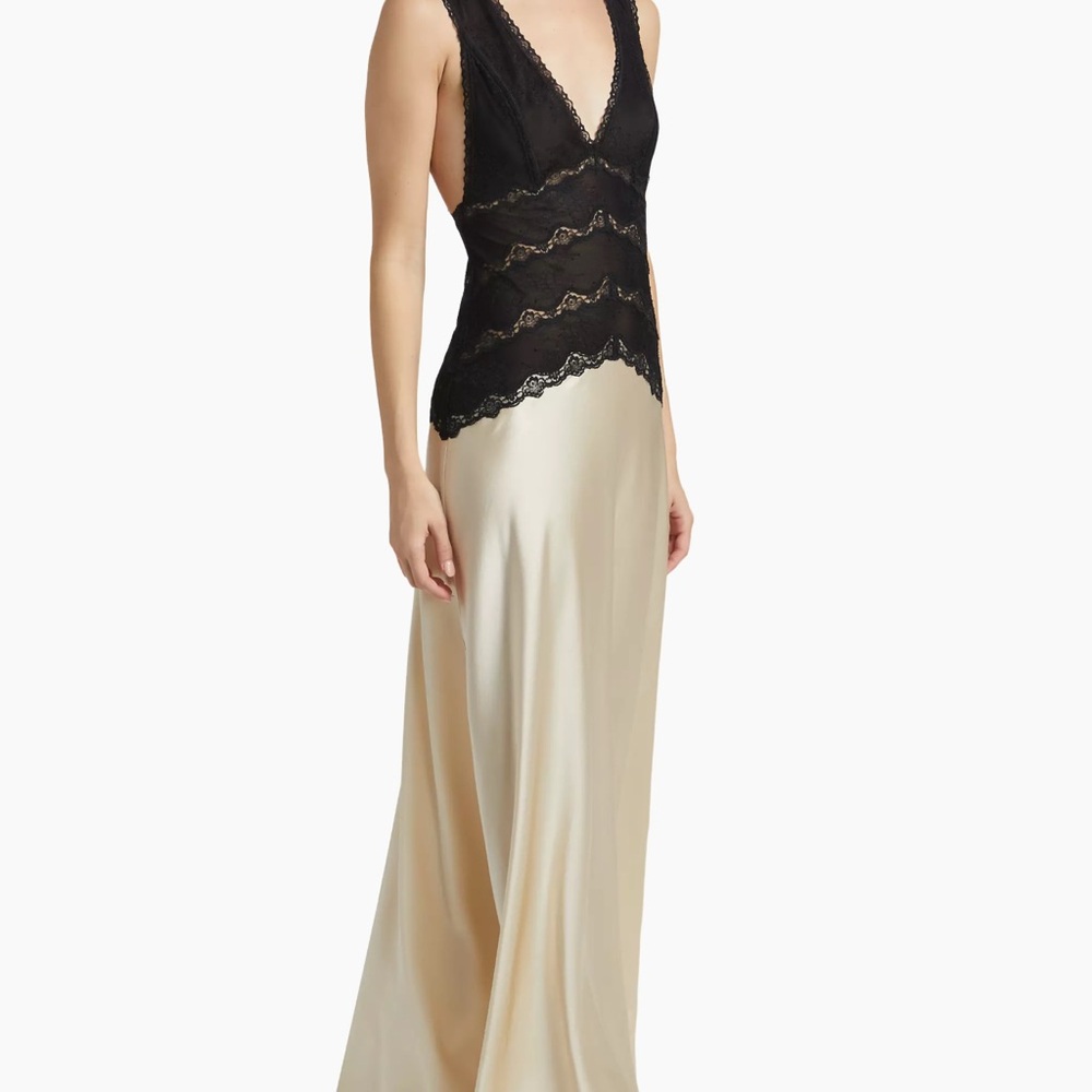 Ronny Kobo Nalla Lace Silk Maxi Dress